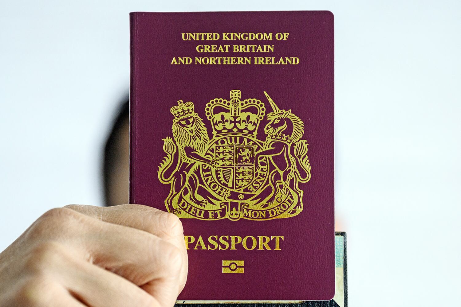 A person holds up a British National overseas passport in Hong Kong, Jan. 29, 2021.
