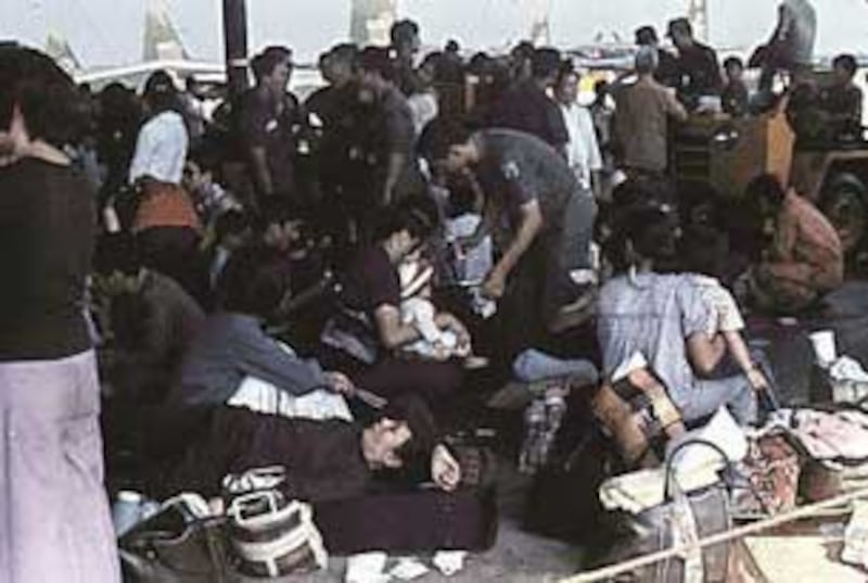 Chờ di tản ở Sài Gòn ngày 30-4-1975. VIETNAM OUT AFP PHOTO/VNA/FILES