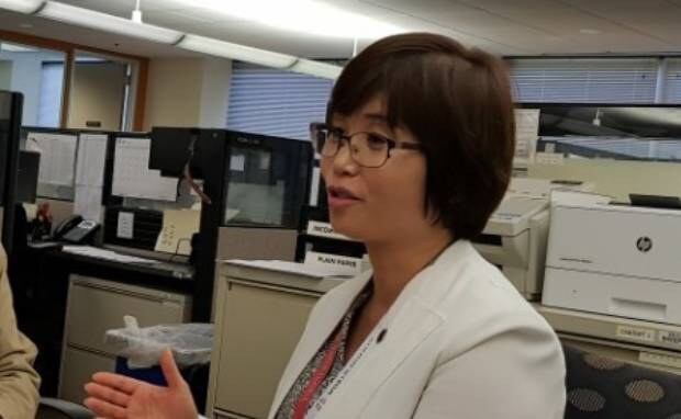 임사라 씨가 2017년 워싱턴 DC에서 열린 빌리 그래함 전도협회 주관 ‘박해받는 그리스도인’ 대회 참가 중 자유아시아방송을 방문했다.