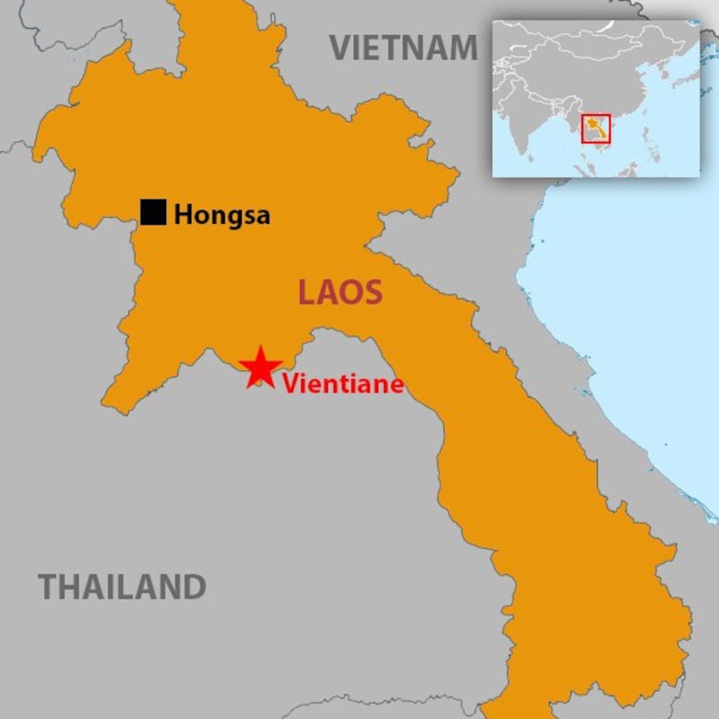 Map of Hongsa in northern Laos
