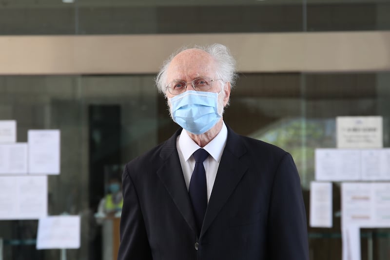 之前曾被捕,但未被起訴的美國籍律師關尚義也有前來聲援。(張展豪 攝)