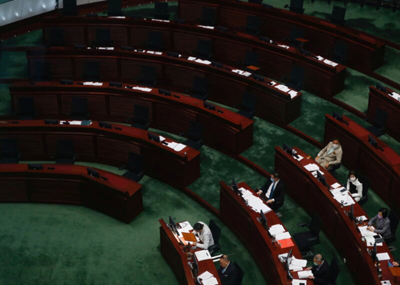 對於今日立法會成為一言堂，梁頌恆表示：「不要將太多無謂的希望放在一個原本被設計成鳥籠的地方。」（路透社資料圖片）