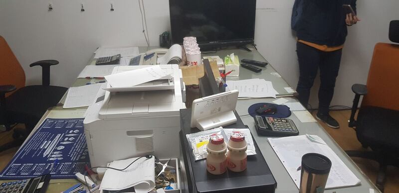 中坜警方查获地下赌盘。（中坜分局提供）