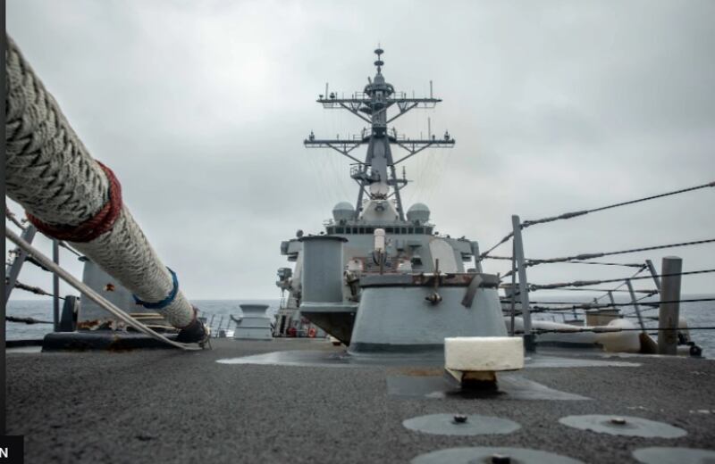 美國海軍驅逐艦18日航行通過台灣海峽,此為美國總統拜登1月下旬就職以來,4個月內美軍驅逐艦第5次航行台海。(美國海軍第7艦隊提供)