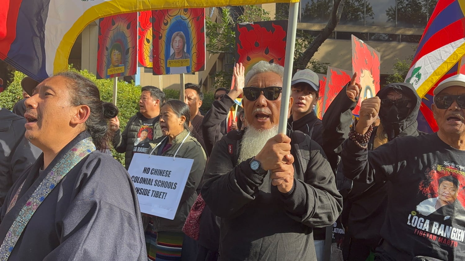 Advocates and human rights activists for Tibet protest near the Chinese Embassy in Washington as Chinese President Xi Jinping meets with U.S. President Trump at the White House, Sept. 24, 2026.