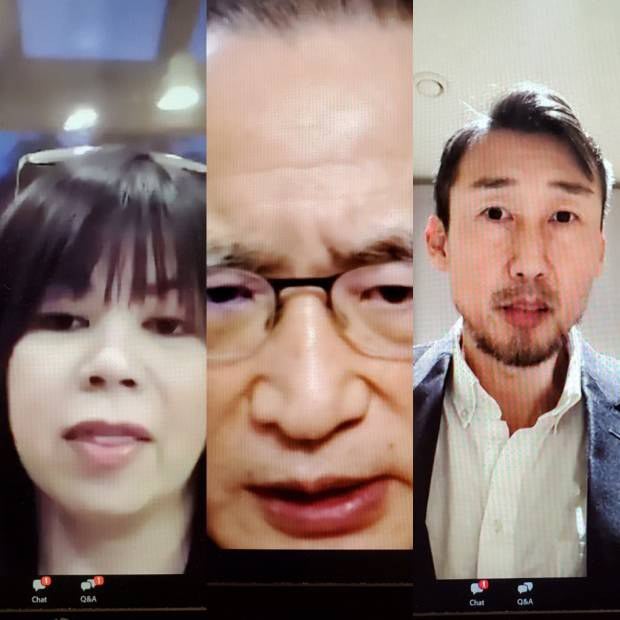 브뤼셀대학 한국연구소가 3일 마련한 온라인 토론회에서 한반도 전문가들이 미국 대선 이후 대화 재개의 중요성에 대해 이야기하고 있다.