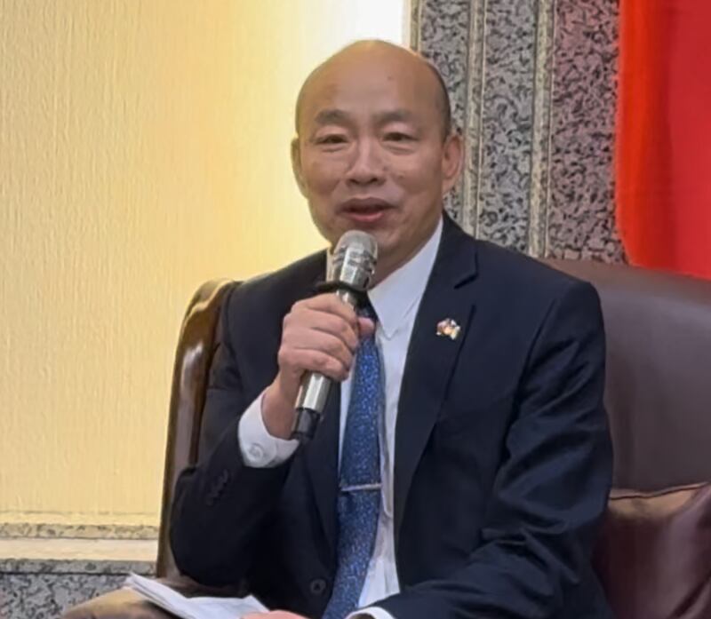 台湾的立法院长韩国瑜认为美国总统拜登强调台海和平稳定重要性,对安定台湾民心非常重要。(记者 黄春梅摄)