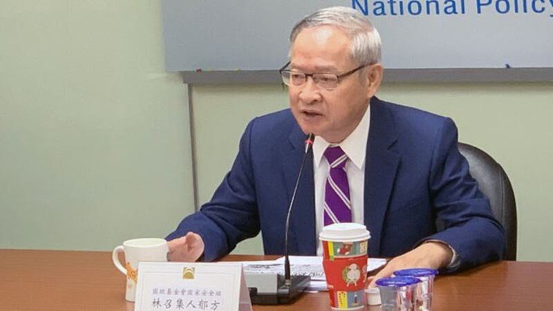 国民党智库国防安全组召集人林郁方表示,中共首要任务维稳为要。(记者 黄春梅摄)
