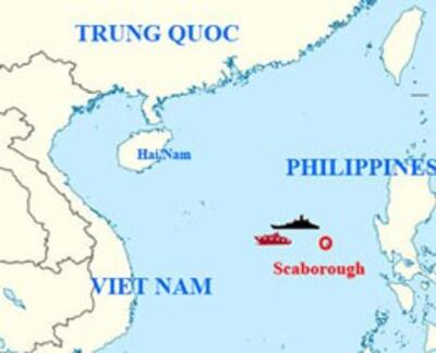 Bãi cạn Scaborough khu vực biển tranh chấp giữa Philippines và Trung Quốc