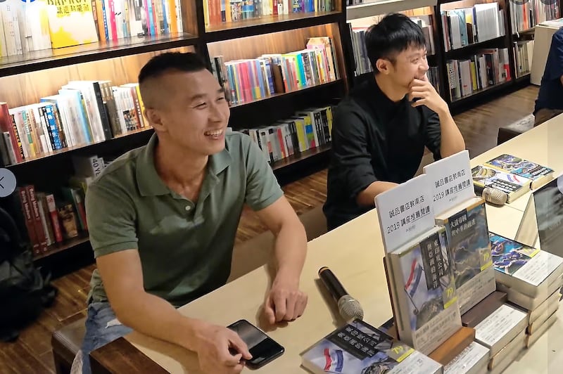 Taiwanese publisher Li Yanhe, better known by his pen-name Fucha, left, in an undated photo.