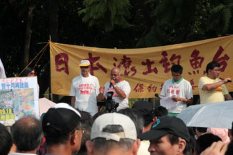 主辦單位“香港保釣行動委員會”再三強調要理性、和平地進行。(記者文宇晴攝)