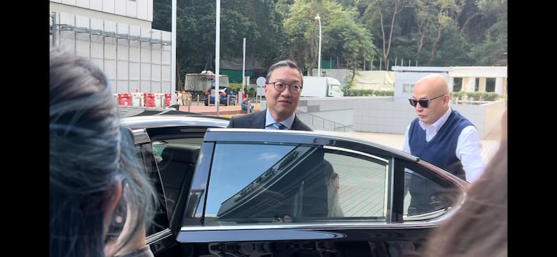 律政司司長林定國致辭時,讚揚袁官做事公正及有效率。(吳婷康攝)