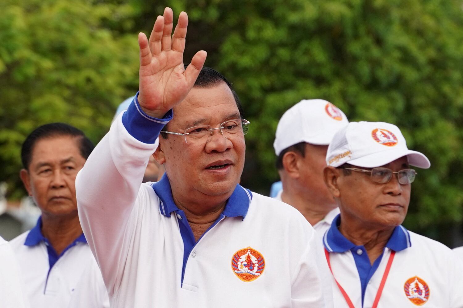 Cambodia’s Hun Sen, president of the ruling Cambodian People’s Party, attends an election rally in Phnom Penh on July 1, 2023.