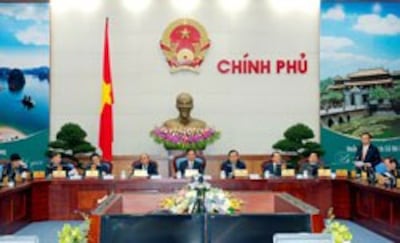 Phiên họp thường kỳ của Chính phủ tổ chức ngày 28/2 tại Hà Nội. Courtesy chinhphu.vn