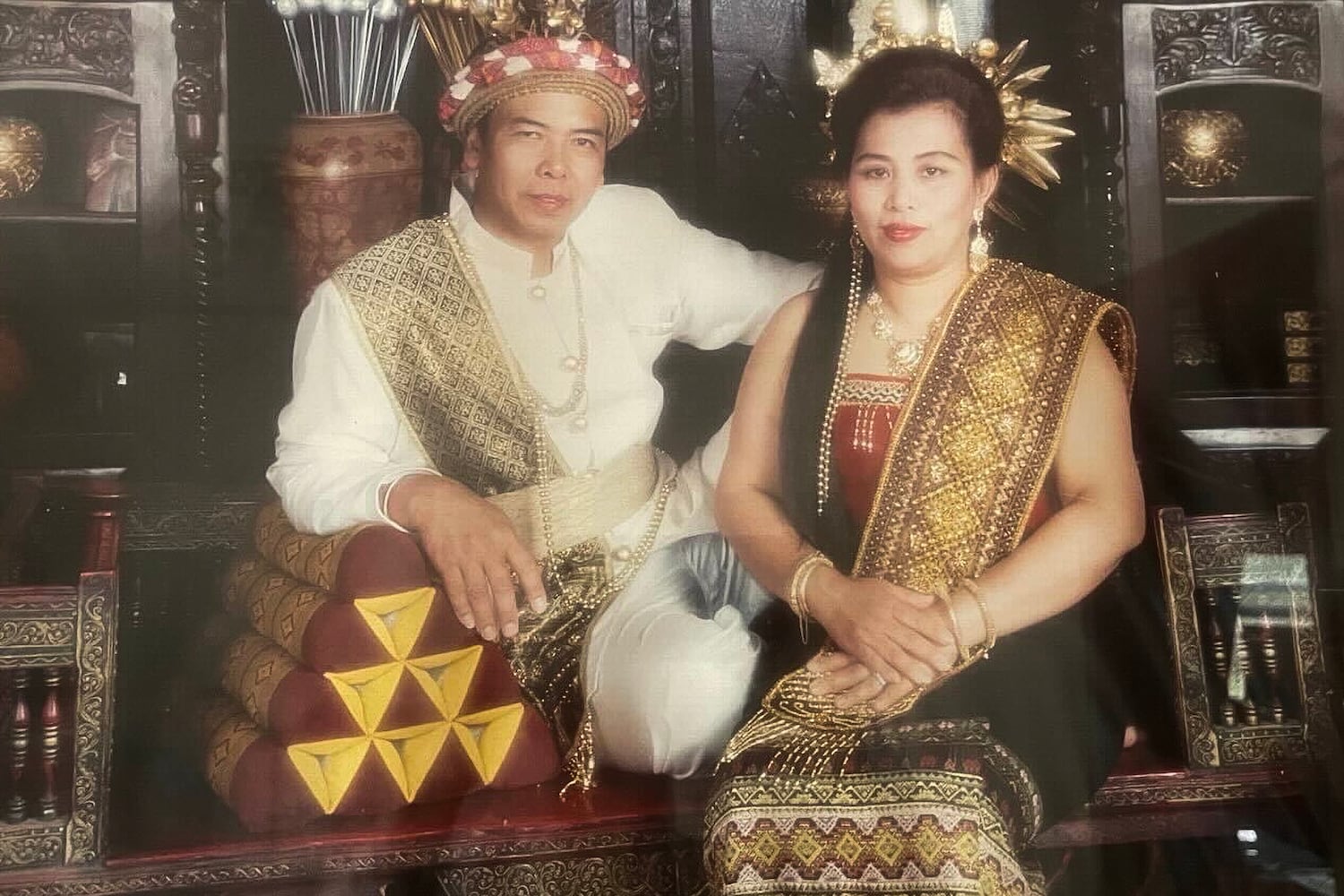 Nuon Mayourom, right, and husband Lep Plong, left, in an undated family photo.