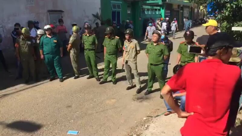 Các lực lượng được huy động để cưỡng chế vườn rau Lộc Hưng hôm 4/1/2019