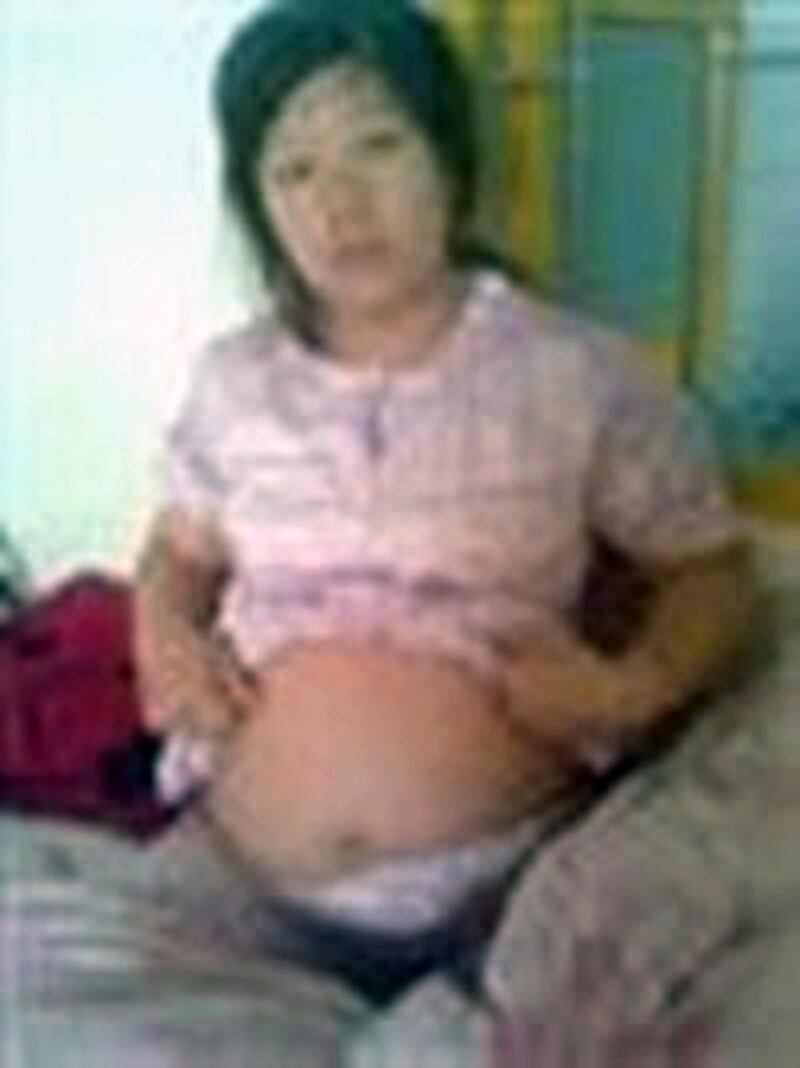 褔建仙游縣大溪鎮村民吳良杰妻子潘春煙，懷孕近8個月，伐年4月被當地政府強行打針引產。(照片由現場人士提供)