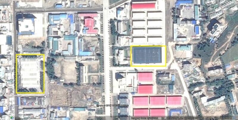 라선시에 새로 지어진 공식 시장 (2015년 9월 26일 촬영) 사진-구글 어스 캡쳐/ 커티스 멜빈 제공
