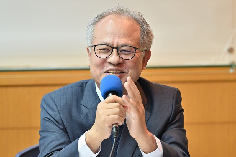 2021年3月15日,健行科技大學教授顏建發:港人可效法達賴喇嘛成立海外臨時政府,讓香港議題持續受國際關注。(鍾廣政 攝)