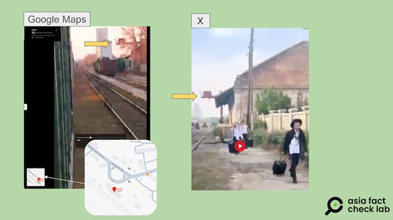 网传图片与Google Map实景图对比,可知网传视频拍摄所在地为乌克兰乌曼市,犹太教哈西迪教派朝圣地。(谷歌地图、网传视频截图)