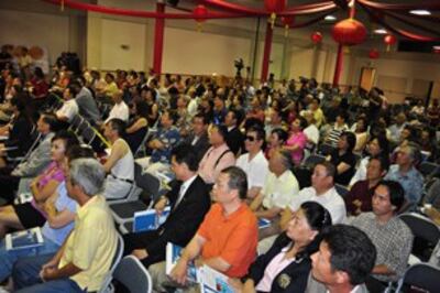 图片:赖幸媛演讲吸引逾两百名人到场,其中包括大陆旅美人士。(记者萧融拍摄)