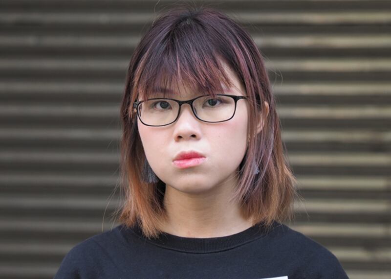 2019年12月11日，留台香港學生何泳彤︰《難民法》對香港人沒有用處，訂出《港澳條例》實行規則才能幫助港人。（鍾廣政 攝）