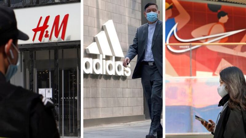 西方品牌企业H&M、阿迪达斯及耐克等拒绝使用新疆棉花（美联社路透社组合图片）