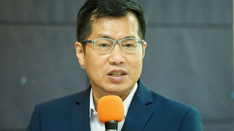 2020年9月14日,民進黨立委羅致政:國民黨參加海峽論壇是為中國擦脂抹粉。(鍾廣政 攝)