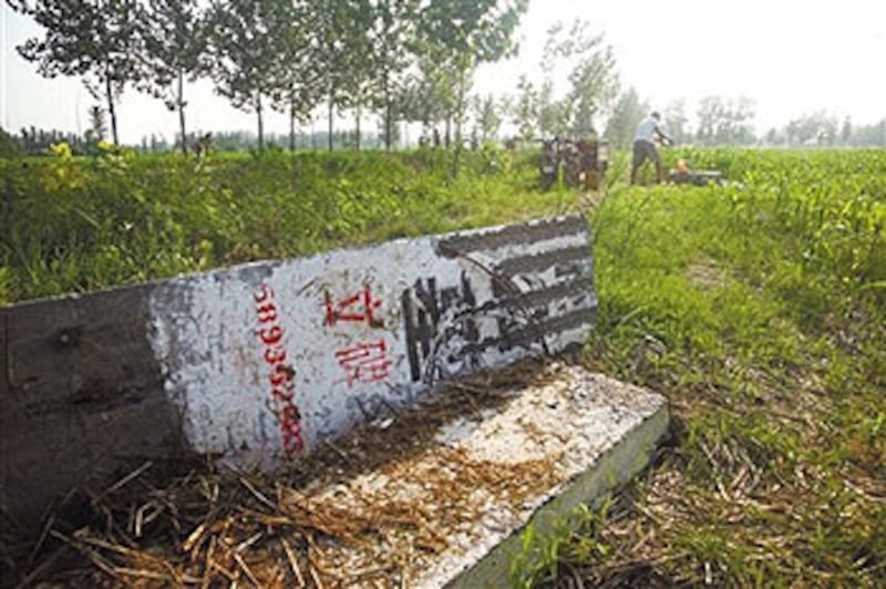 河南省周口市大規模發起"平墳復耕"運動後，多處見有祖墳被毀。（相片由網民許先生提供）