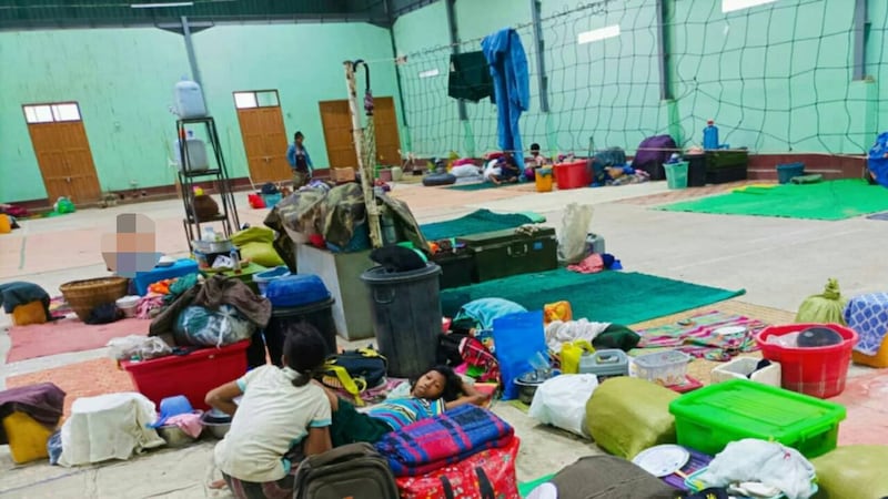 ချောက်မြို့၊ လူနေရပ်ကွက်အချို့တွင် ရေကြီးရေလျှံမှုဖြစ်နေသည်ကို ၂၀၂၄ ခုနှစ်၊ ဇူလိုင်လ ၁၂ ရက်က တွေ့ရစဥ်။ (Citizen Photo)