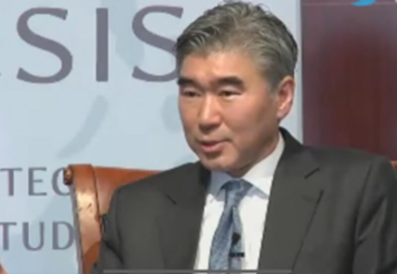 4일 워싱턴 DC 전략국제문제연구소(CSIS)에서 발언하고 있는 미 국무부 성 김 대북정책 특별대표. Photo courtesy of CSIS