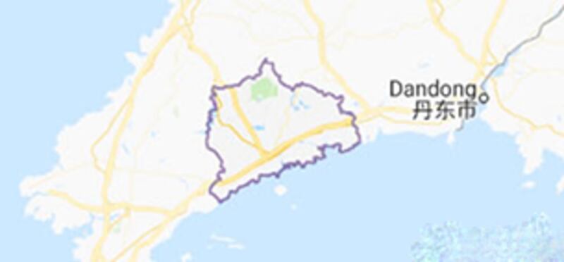 항국도시 '좡허'. 단둥에서 120km 정도 떨어져 있다.