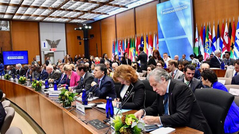 အမေရိကန်နိုင်ငံခြားရေးဌာနတွင် ကျင်းပသည့် ဘာသာရေးလွတ်လပ်မှု မြှင့်တင်ရေးဆိုင်ရာ ဝန်ကြီးများအဆင့် ညီလာခံ (၂ဝ၁၉ ဇူလိုင် ၁၇)