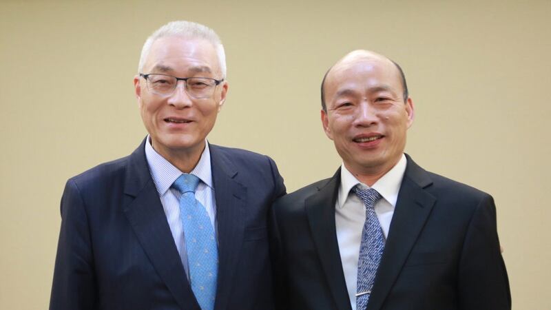 韩国瑜与吴敦义闭门会面约五十分钟。（国民党提供）