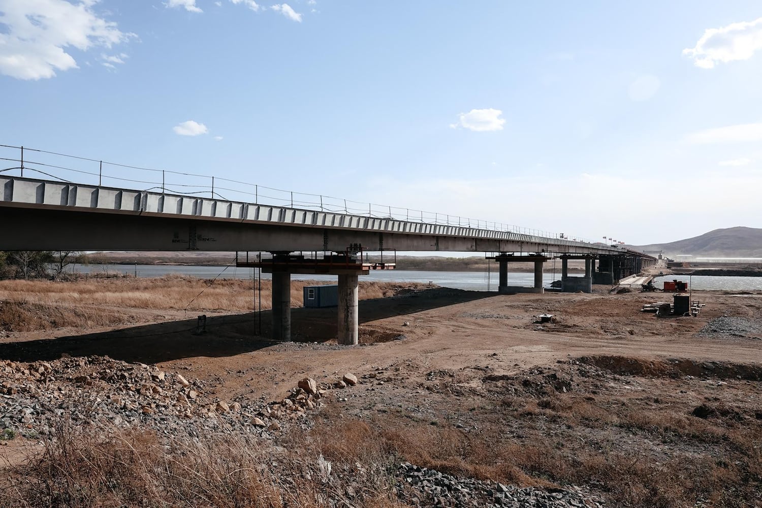 A road bridge over the Tumen River connecting Russia and North Korea, April 21, 2026.