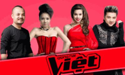 Bốn vị giám khảo kiêm huấn luyện viên của "Giọng Hát Việt" là Trần Lập, Thu Minh, Hồ Ngọc Hà, Đàm Vĩnh Hưng. Photo courtesy of Giọng Hát Việt.