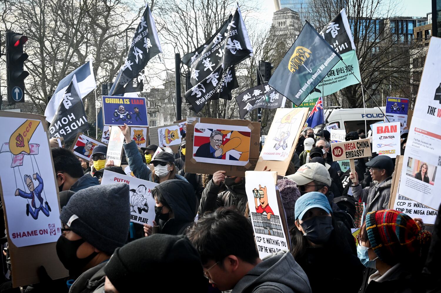 PHOTOS: Thousands rally against China’s ‘mega-embassy’ in London