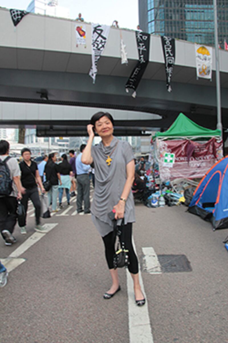 2014年10月15日，公民黨主席余若薇不認為學生受人擺佈參加佔領行動。(粵語組記者文宇晴攝)