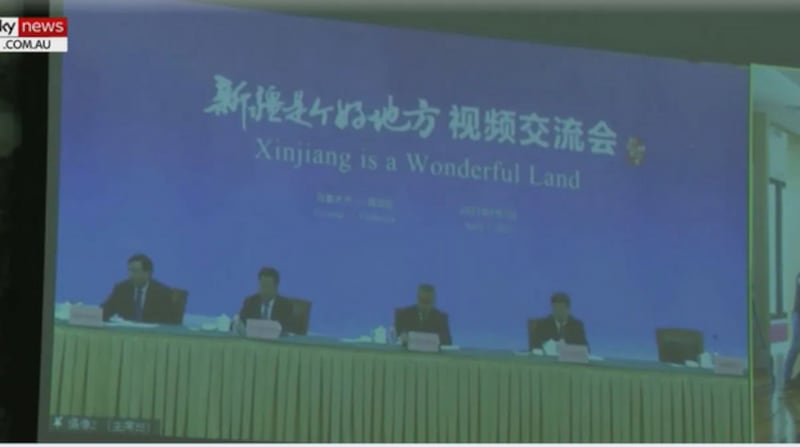 中国驻澳大利亚大使馆4月7日发布一部题为《新疆是个好地方》的政治宣传片（网站截图）