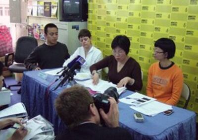 图片:国际特赦组织周二在香港召开2008年死刑及处决报告记者会(记者会上拍摄/记者丁小)