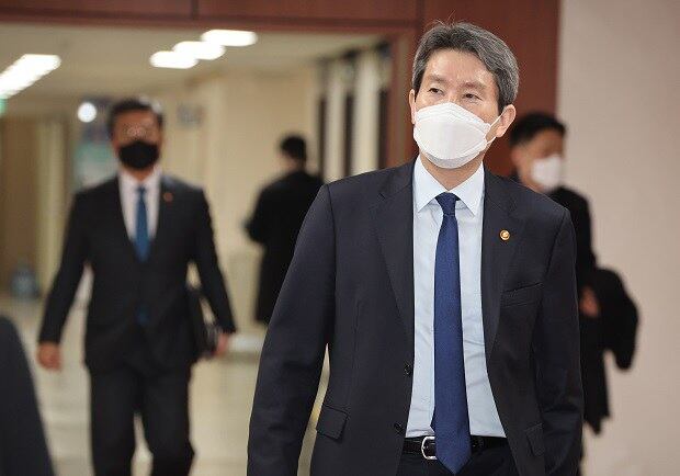 이인영 한국 통일부 장관.