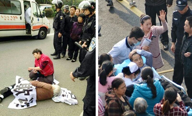 數名業主受傷送院治療。(照片由維權人士提供)