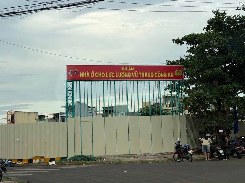 Một dự án nhà ở xã hội của công an đang trong quá trình thi công.