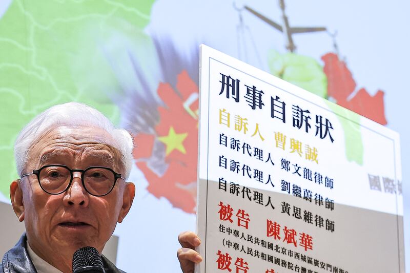 曹興誠日前提出刑事訴訟，控告國台辦主任宋濤及發言人陳斌華涉嫌恐嚇。（路透社資料圖片）