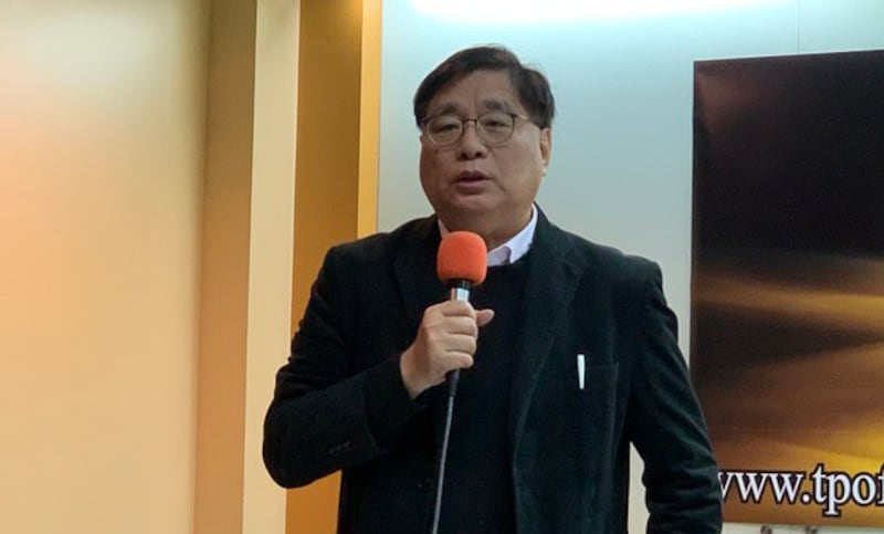 台湾关怀中国人权协会理事长杨宪宏认为习近平的讲话，已经推翻过去两岸战略模糊的概念。(记者 黄春梅摄)