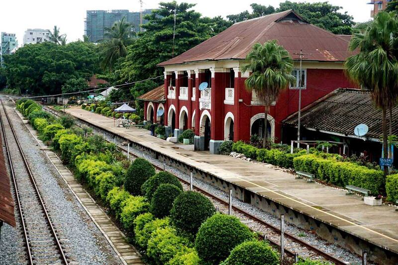 Kyeemyindaing Station was built in 1928 and is one of the oldest in the system. (Myo Min Soe/RFA)