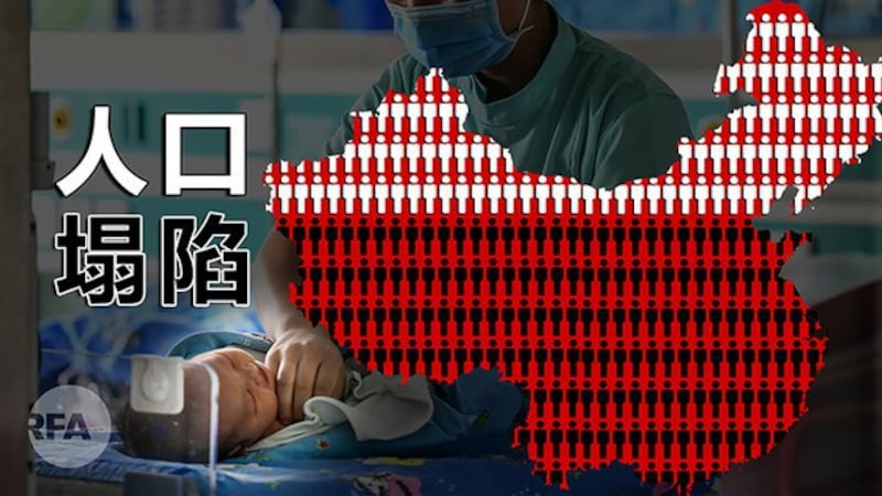 专家惊呼:中国人口塌陷已经到来(自由亚洲电台制图)