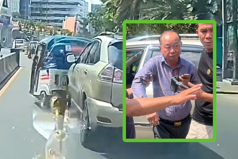 Viral video of senior police officer in drunken car wreck stokes anger in Cambodia