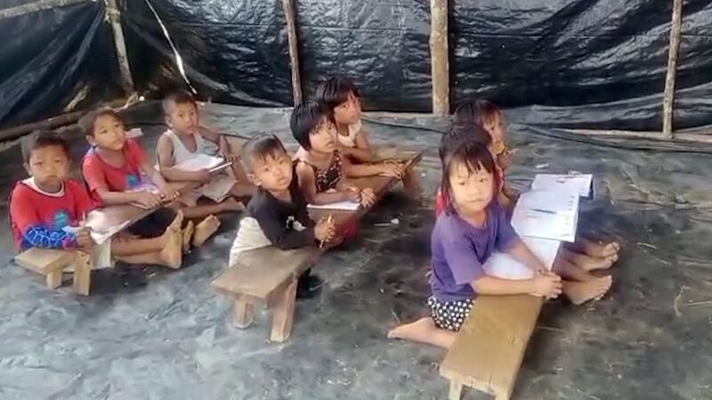 A 'self-help' school in Thantlang in Myanmar's Chin state, April 2, 2022. Credit: Citizen journalist