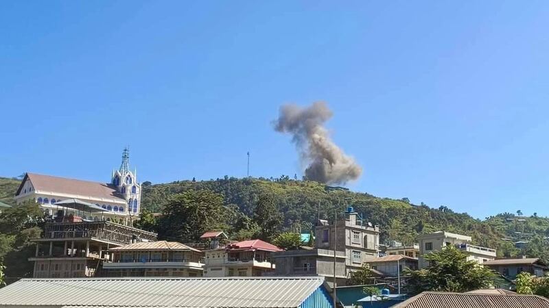 အိန္ဒိယ-မြန်မာနယ်စပ်၊ ချင်းပြည်နယ် ရိခေါ်ဒါရ်မြို့အား ၂၀၂၃ ခုနှစ်၊ နိုဝင်ဘာလ ၁၃ ရက်နေ့က တွေ့ရစဉ်။ (Photo: Citizen Journalist)